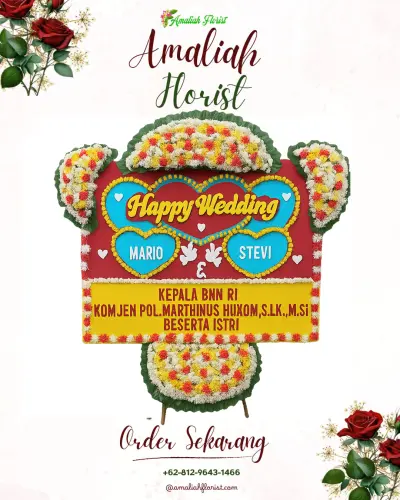 Karangan Papan Bunga Pernikahan di Pengulon